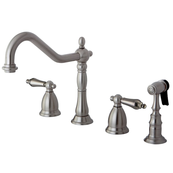 Kingston Brass KS1798ALBS Widespread Kitchen Faucet, Brushed Nickel KS1798ALBS - main